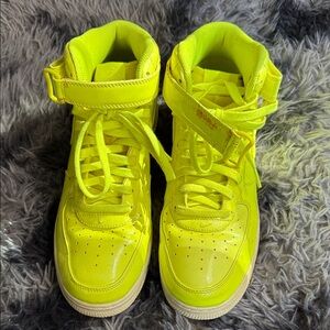 Nike Neon Yellow High-Top Athletic Shoes